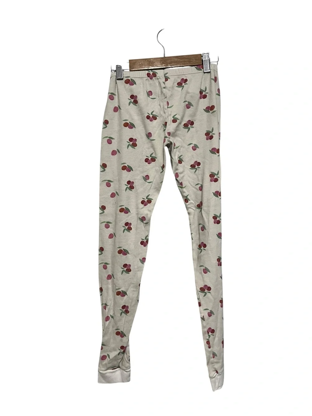 Petit Bateau Cream Pajama Set Cherry Print Girls Size 12